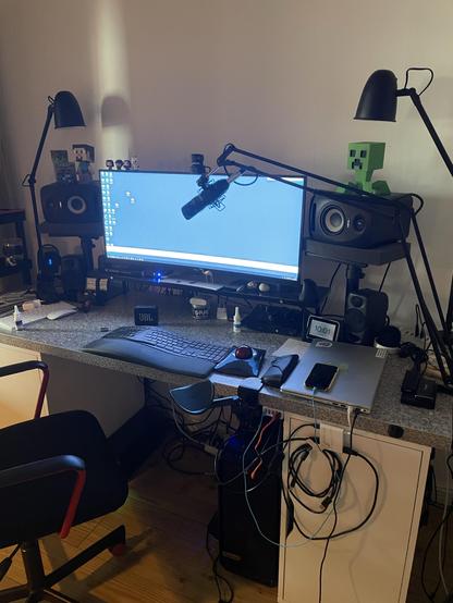 A messy home office 