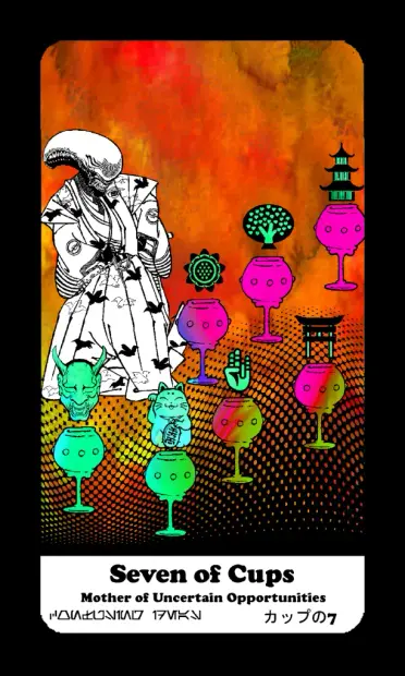 seven of cups mother of uncertain opportunities. choose your symbol